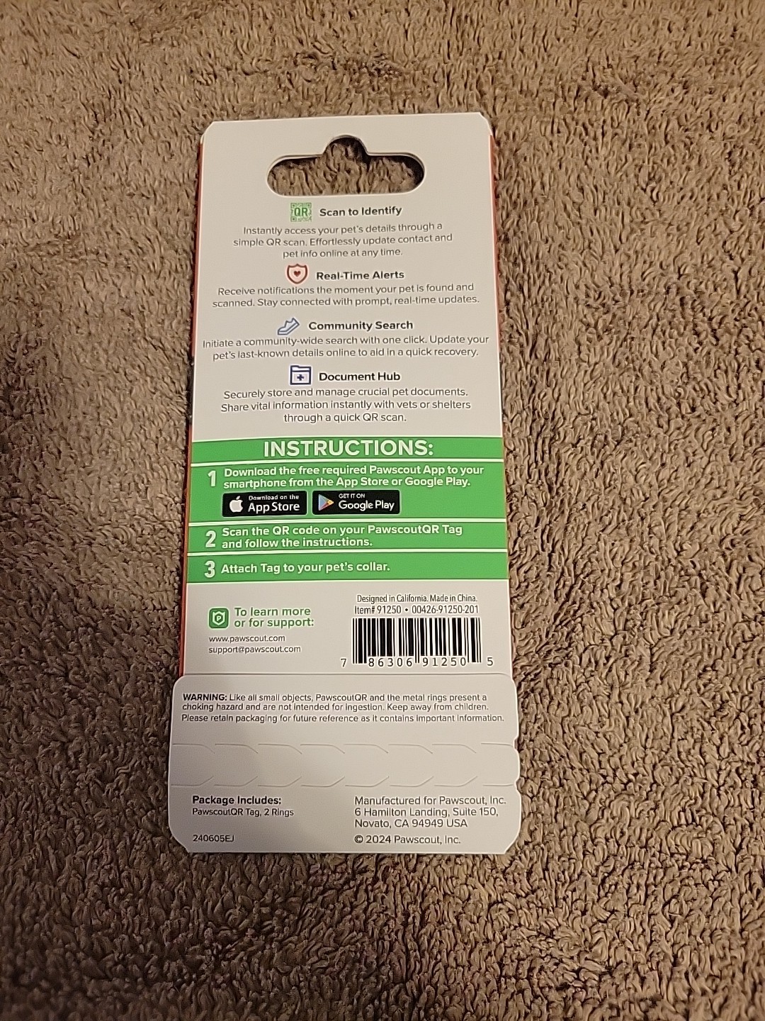 Pawscout Smart Pet Tag QR Finder for Dogs/Cats Connect to Phone via app