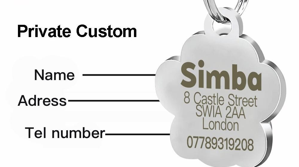 Personalized Dog Tag Engraved Cat Pet ID Name Collar Glitter Puppy Tag Custom