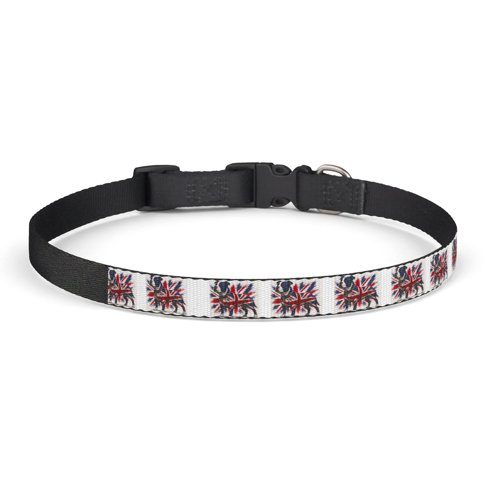 Union Jack British Bulldog Pattern Clip-on Pet Collar | British Flag Dog Collar