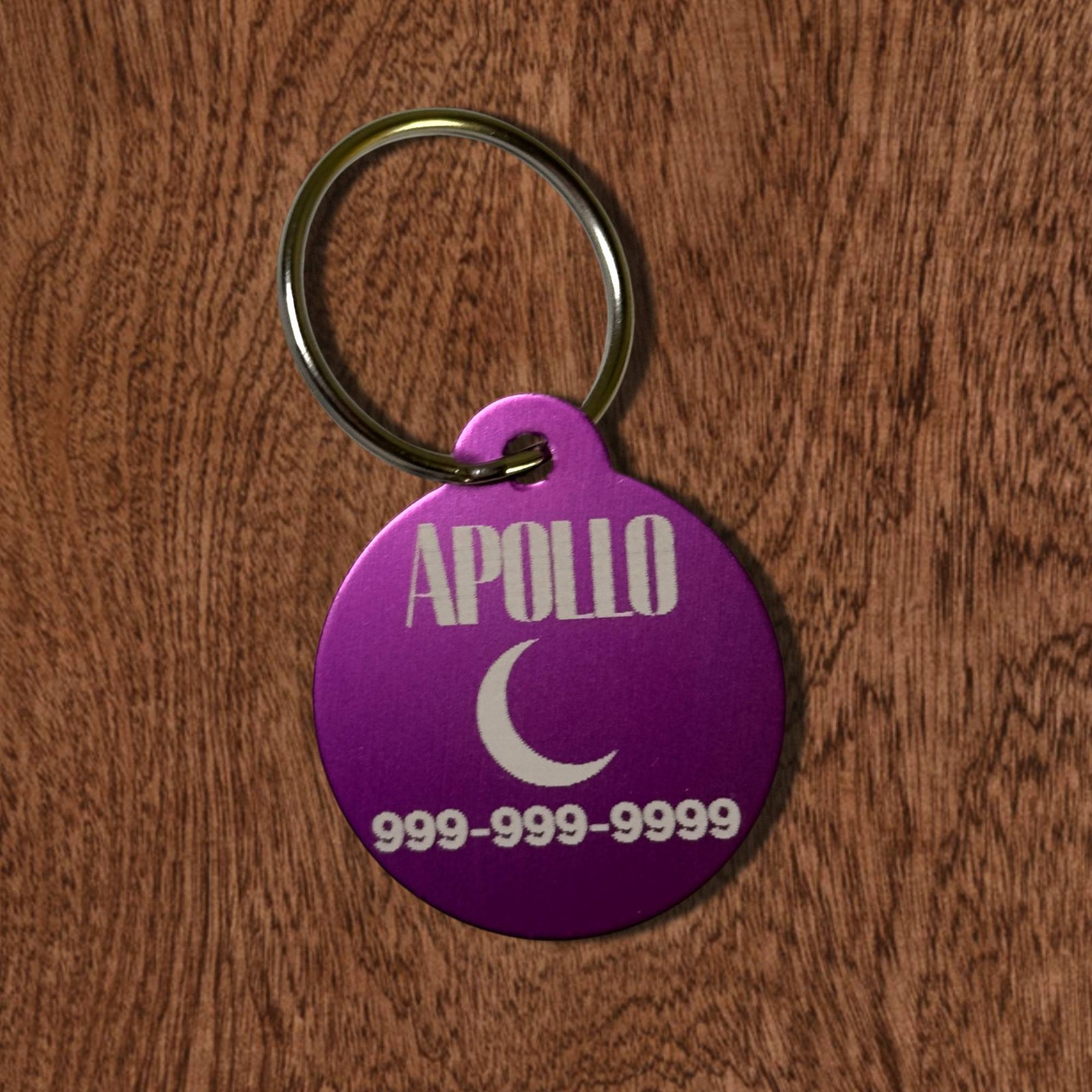 Custom Engraved Pet ID Tag – Personalized Dog Cat Name Tag – Round Aluminum