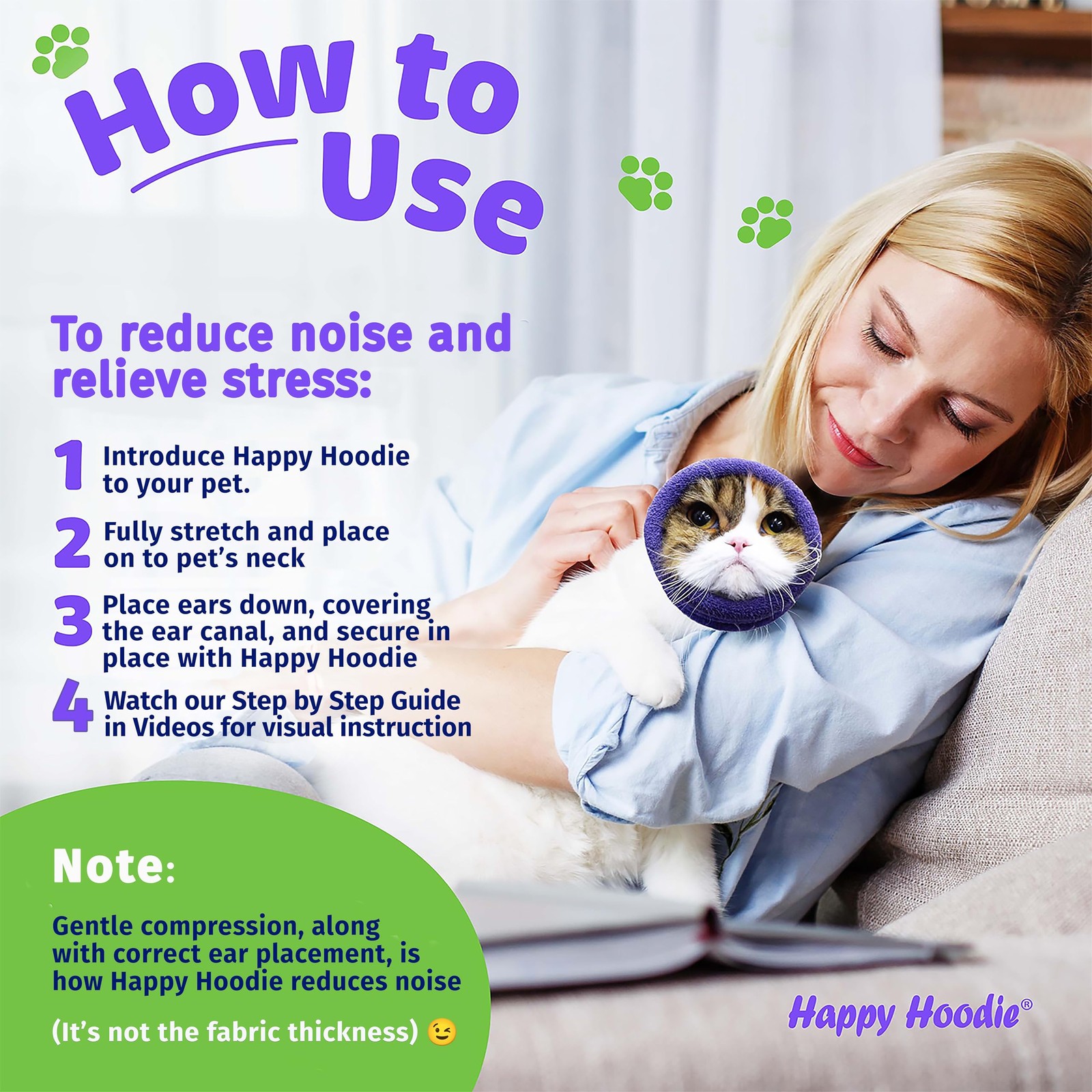 Happy Hoodie The Original Dog & Cat Calming Band – American Brand Small, Pink