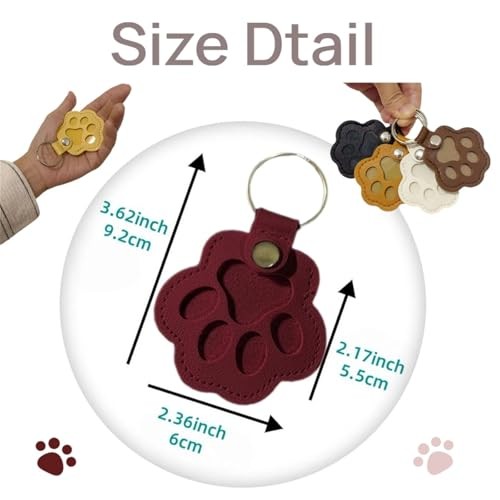 3Pcs Paw Print Pet Hair Memorial Keychain Keepsake