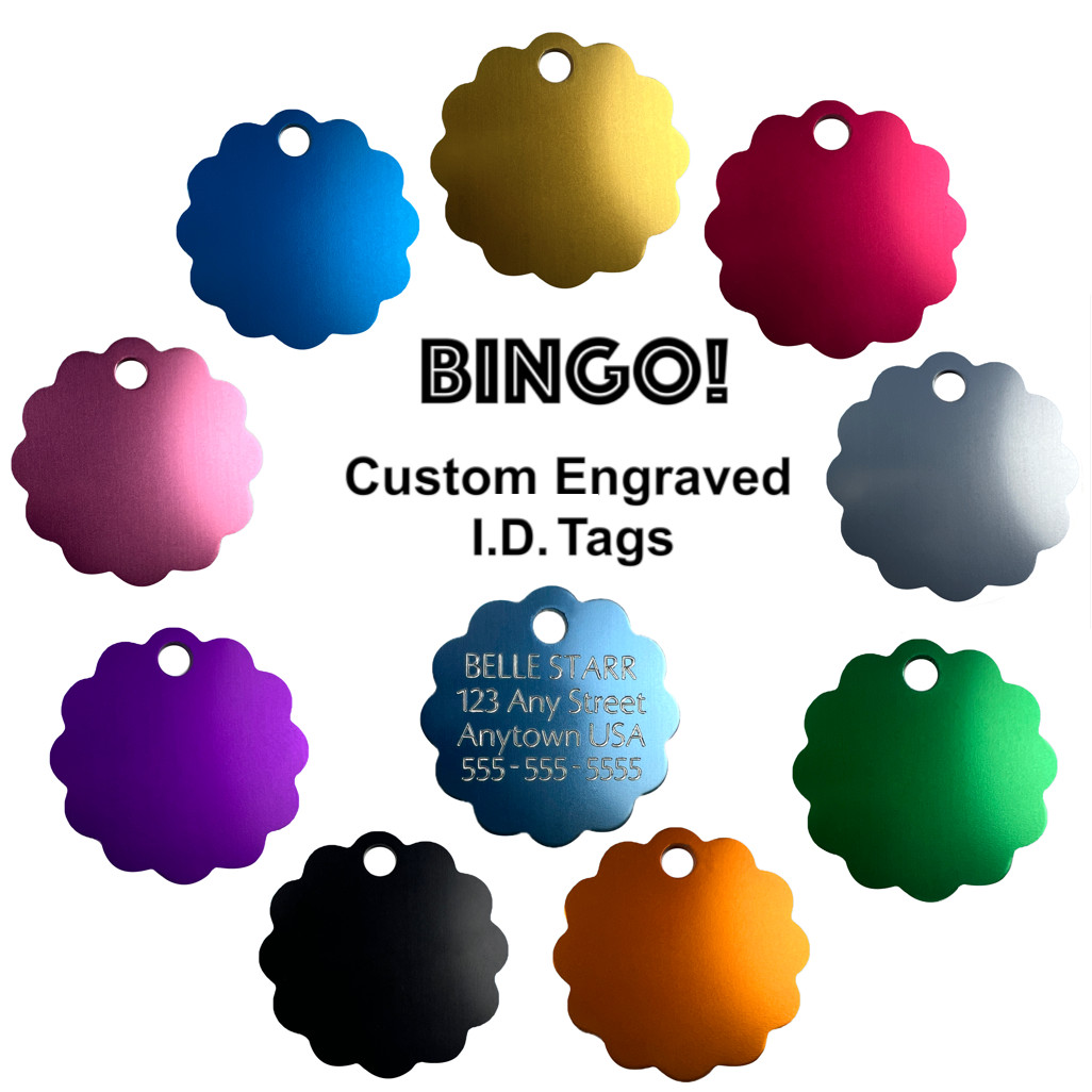 Custom Engraved Dog Tags Personalized Dog Collar Pet Tags Engraved Pet ID FLOWER