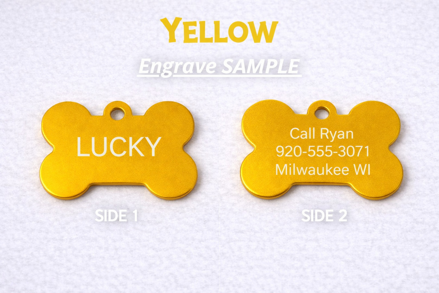 LASER ENGRAVED PERSONALIZED PET TAG ID DOG CAT NAME TAGS DOUBLE SIDE