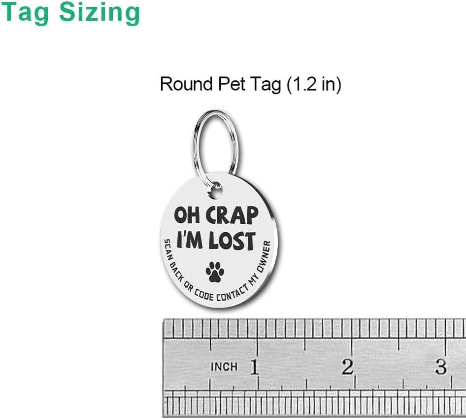 Stainless Steel QR Code Pet ID Tags Dog Tags – Pet Online Profile – Scan QR Rece