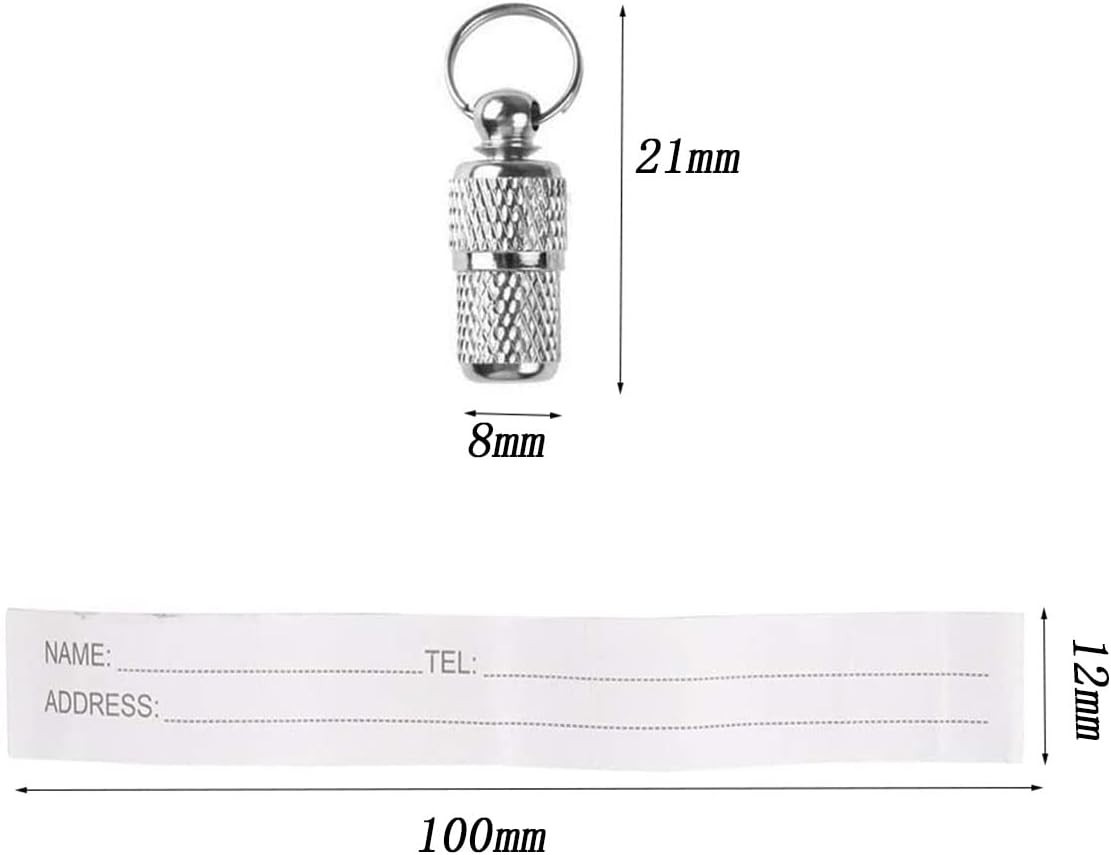 8 Pieces of Pet Identity Address Pendant, Anti-Lost Tag Tube, Pet Id Tag.