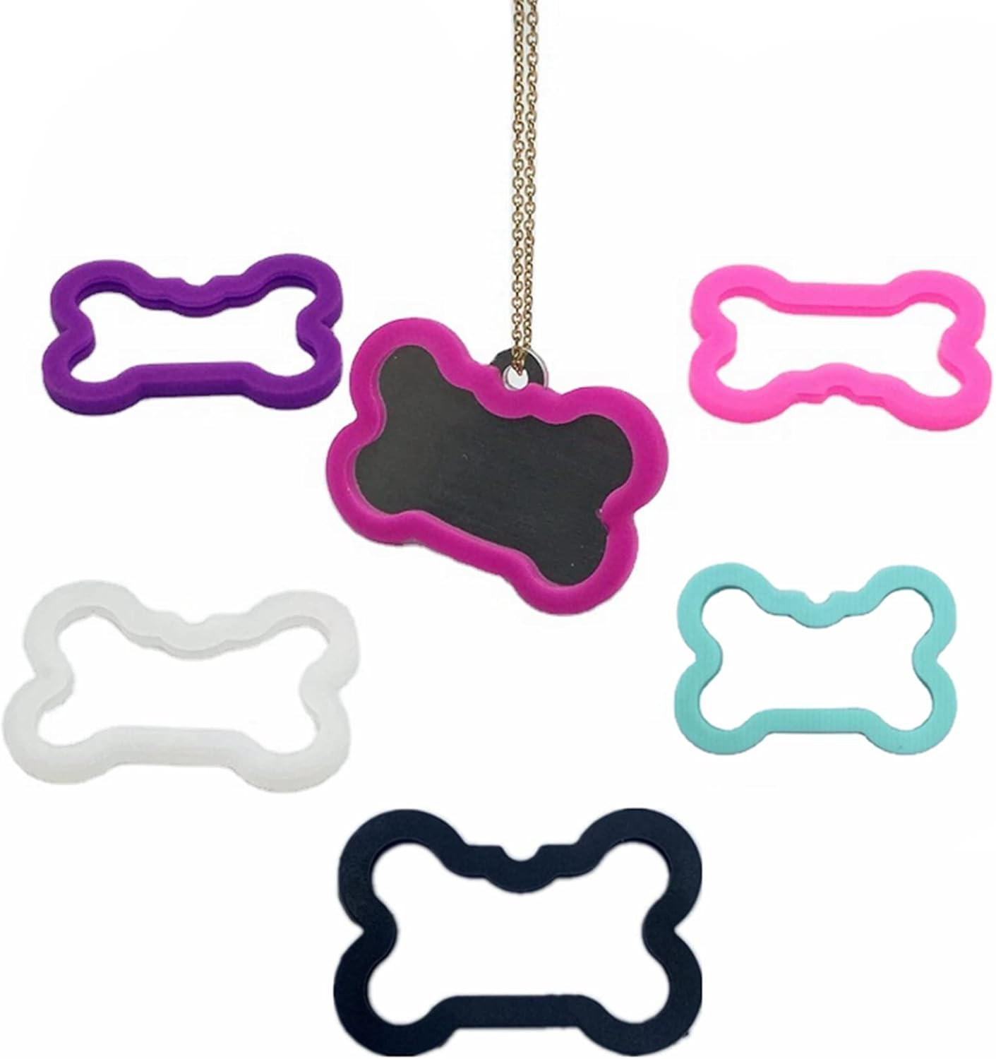 6 Pack Silicone Dog Tag Silencer – Quiet Noisy Pet ID Tags Protector – Lightweig