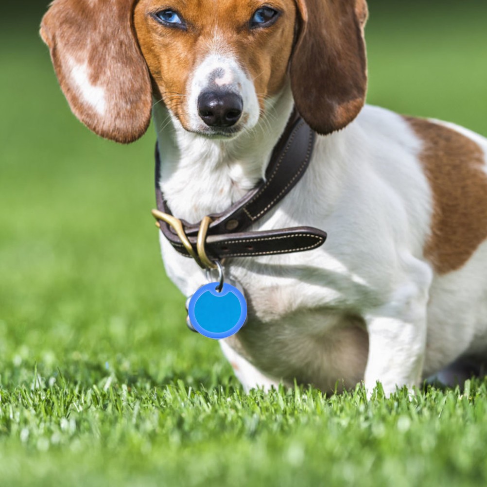 15Pcs Flexible Silicone Dog Tag Silencers Blue for Pet Supplies