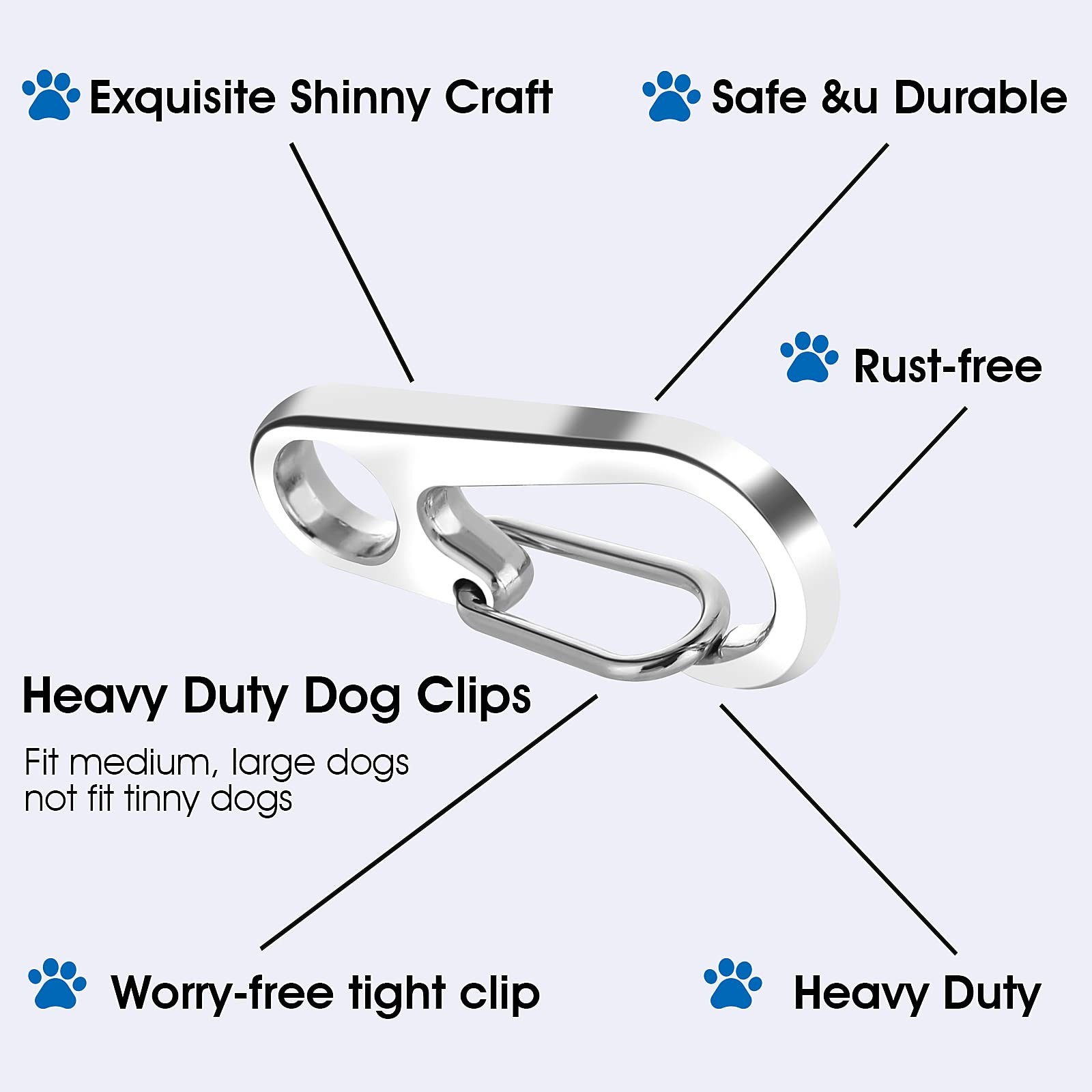 24 PCS Dog Tag Clips Stainless Steel Heavy Duty Pet ID Holder 1.3×0.6 Inch