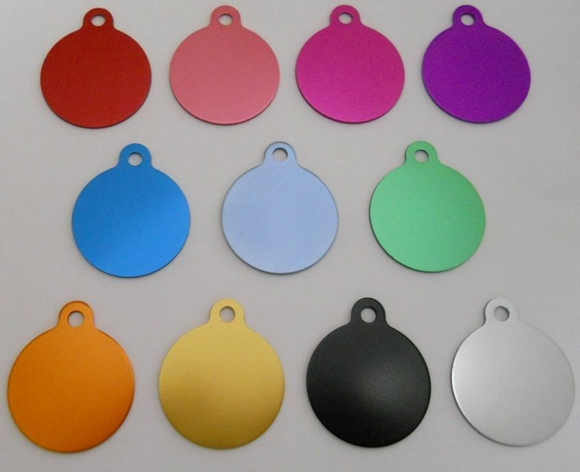 Pet Dog Cat Blank tags Bulk shelters rescues 5 pc lots Large Circle