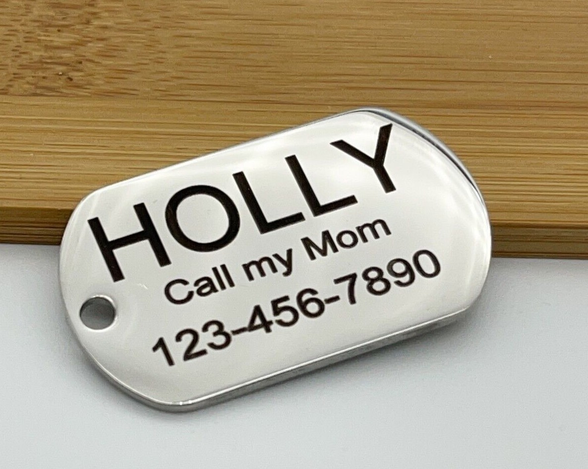 Customized Dog Tags,Rectangle Stainless Steel Pet ID Tag Dog,Anti-Loss ID Tags