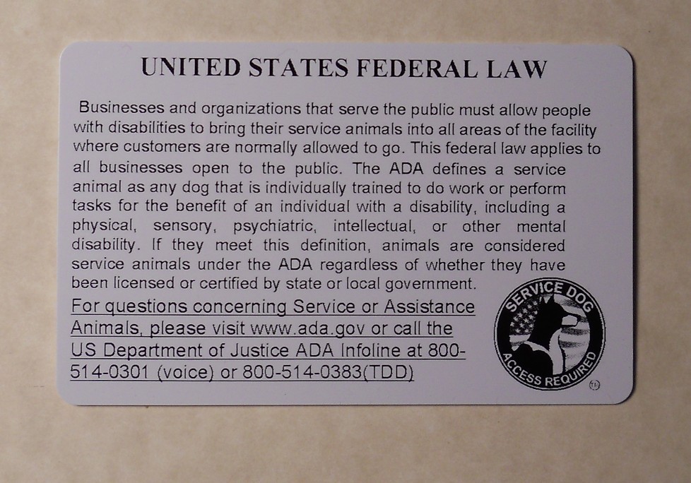 HOLOGRAPHIC THERAPY SUPPORT DOG ID CARD FOR SERVICE DOG ADA RATED 0THR