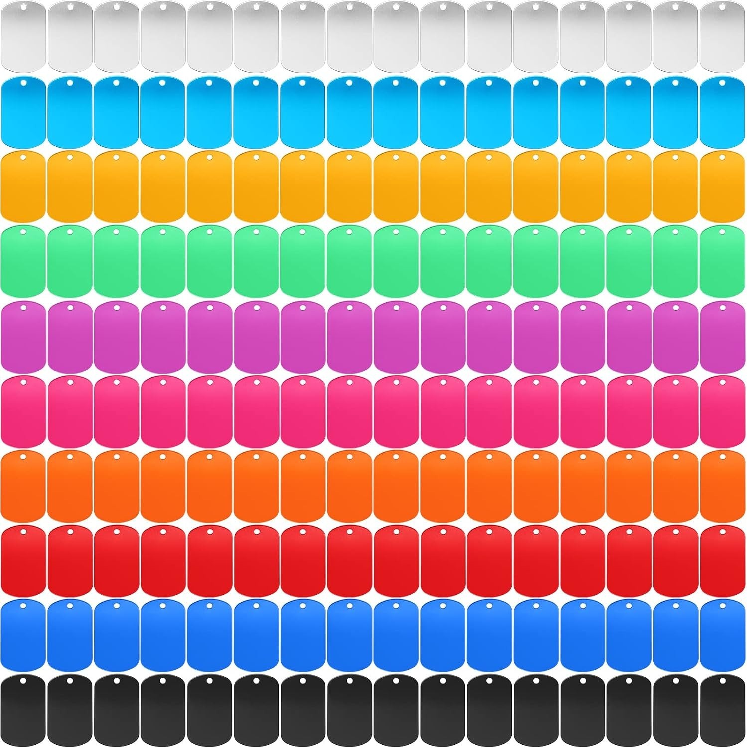 300 Aluminum Dog Tags, DIY Craft Pet Tags, Multicolor