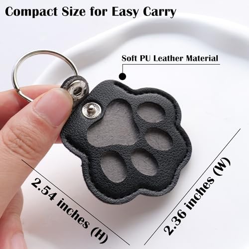 Pet Memorial Leather Paw Keychain Keyring Cat Dog Hair