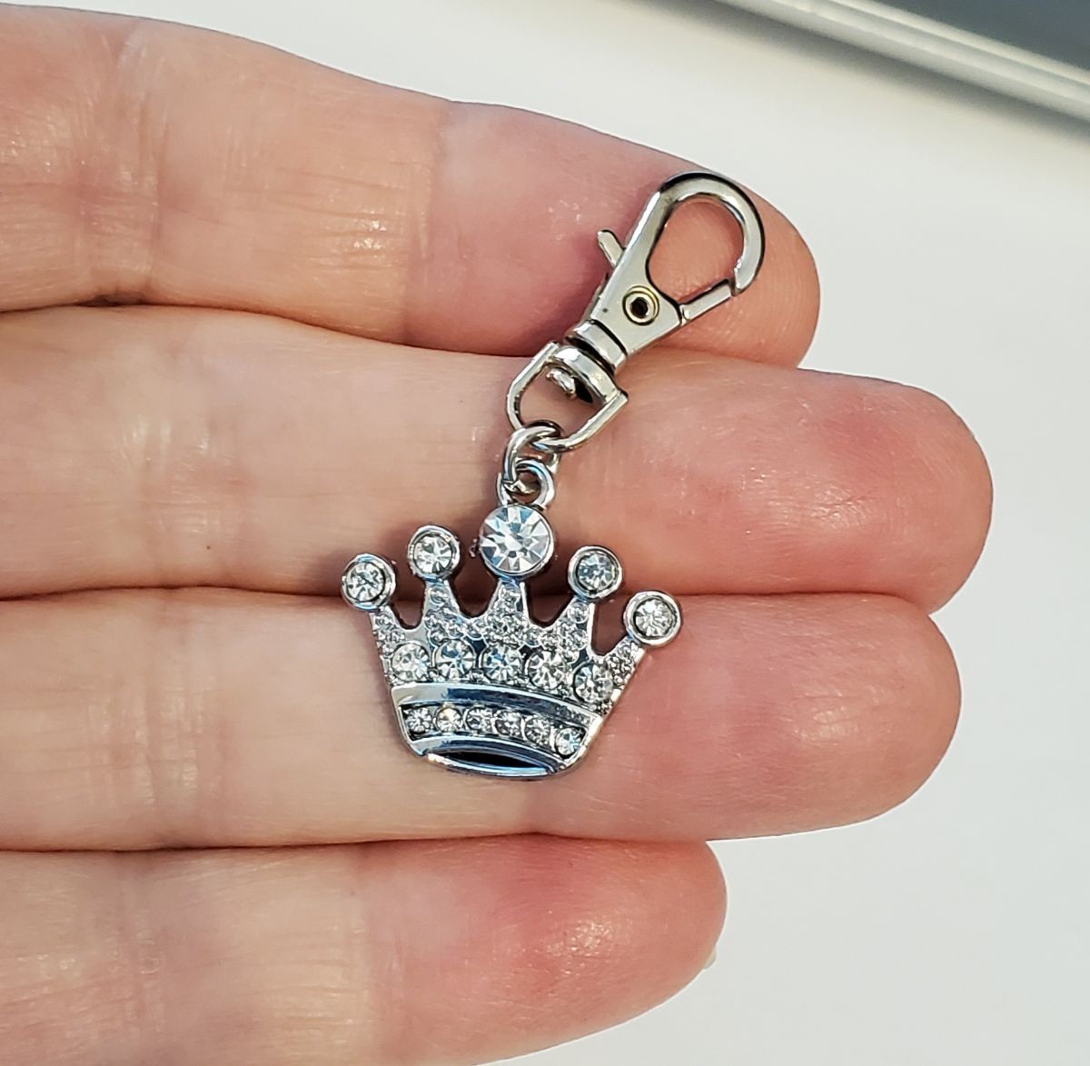 CROWN CHARM PRINCESS QUEEN ZIPPER PULL BAG PURSE WALLET DOG CAT COLLAR JEWELRY