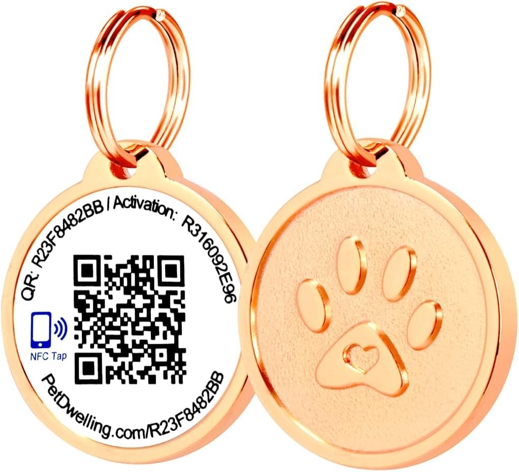 Smart QR + NFC Pet ID Tags for Dogs – Durable & Waterproof – Smart Pet Tags w…