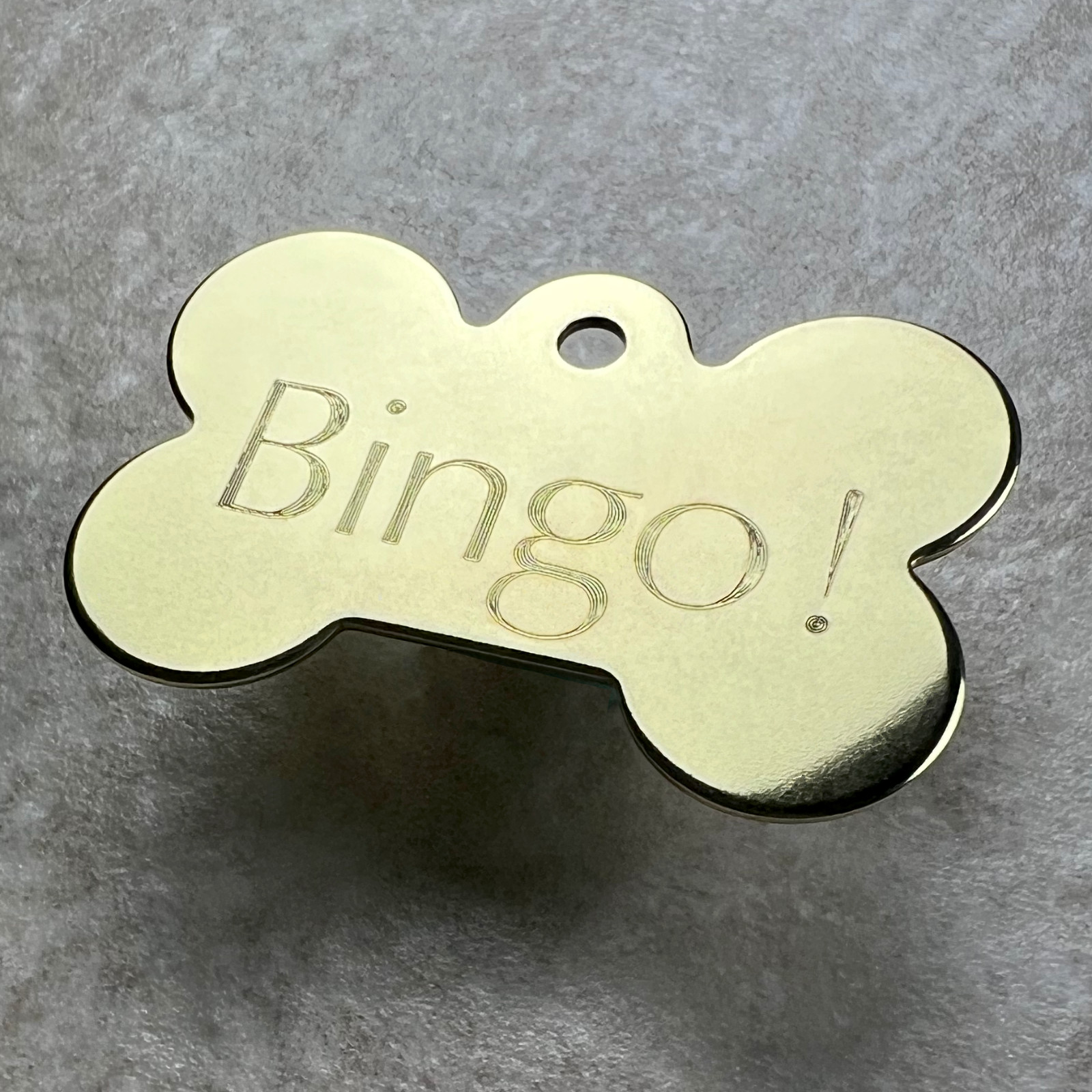 Custom Engraved Dog Tags Personalized Dog Collar Pet Bone Tag BRASS EXTRA LARGE