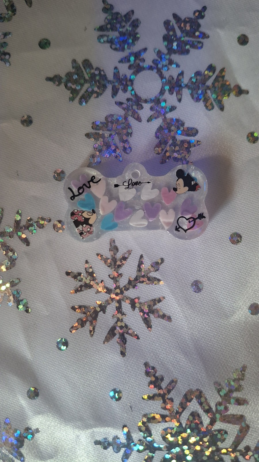 Resin Tag Dog Minnie and Micky Mouse