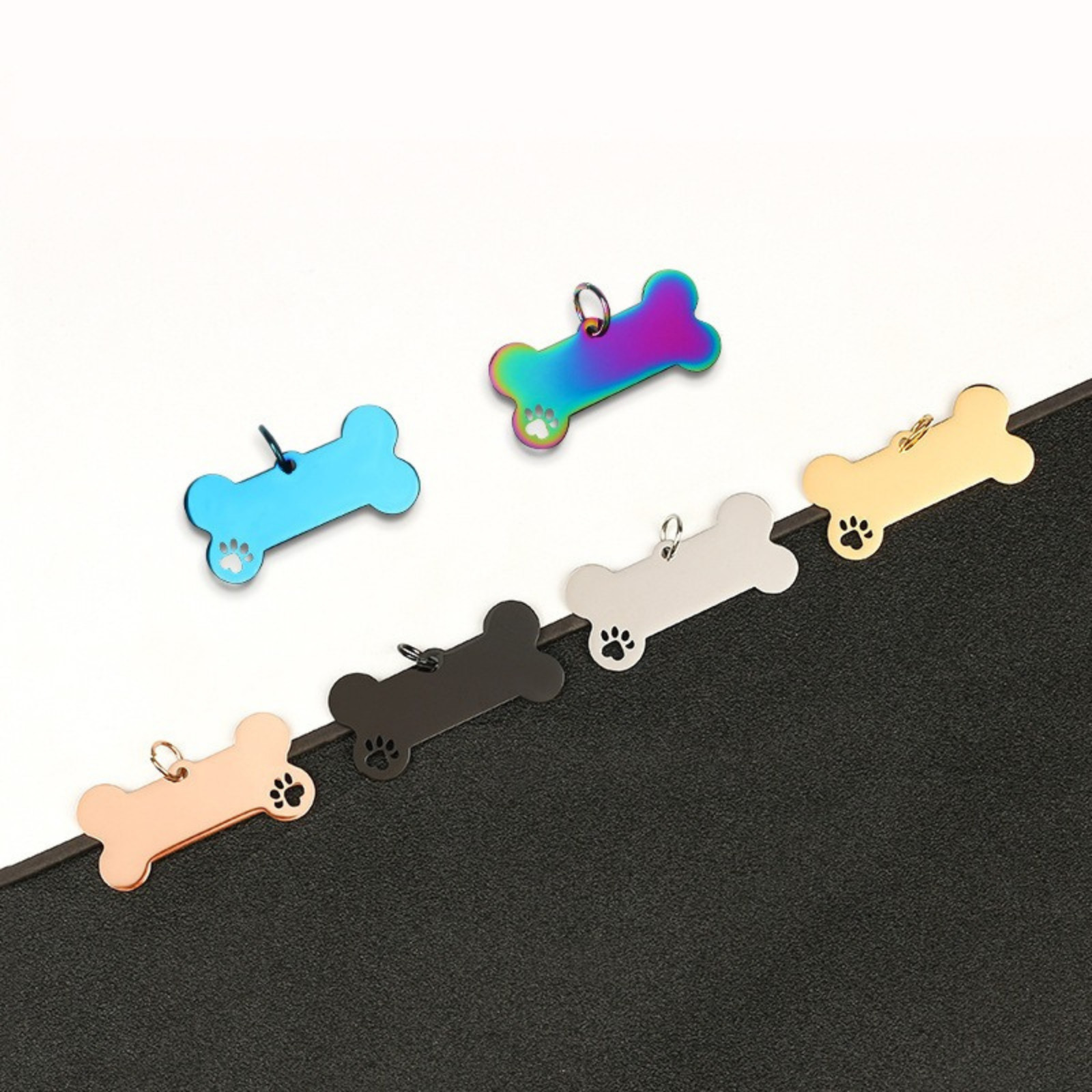 Personalized Pet ID Tag Custom Engraved Dog Cat Name Collar Tag Stainless Steel
