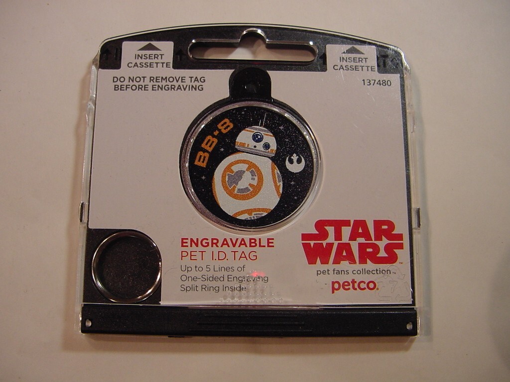 NEW – FIDO ENGRAVABLE PET I.D. TAG – STAR WARS BB-8