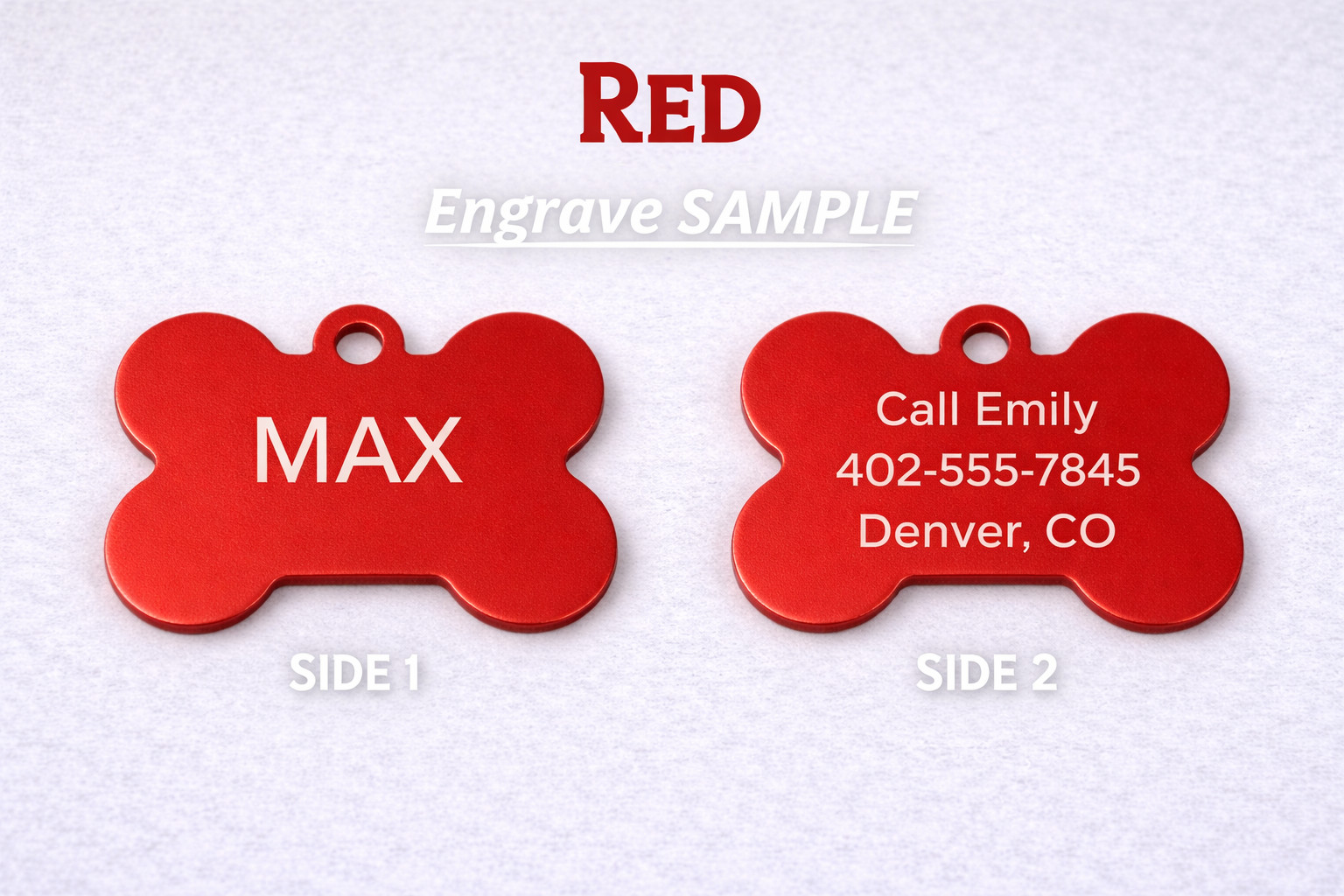 LASER ENGRAVED PERSONALIZED PET TAG ID DOG CAT NAME TAGS DOUBLE SIDE