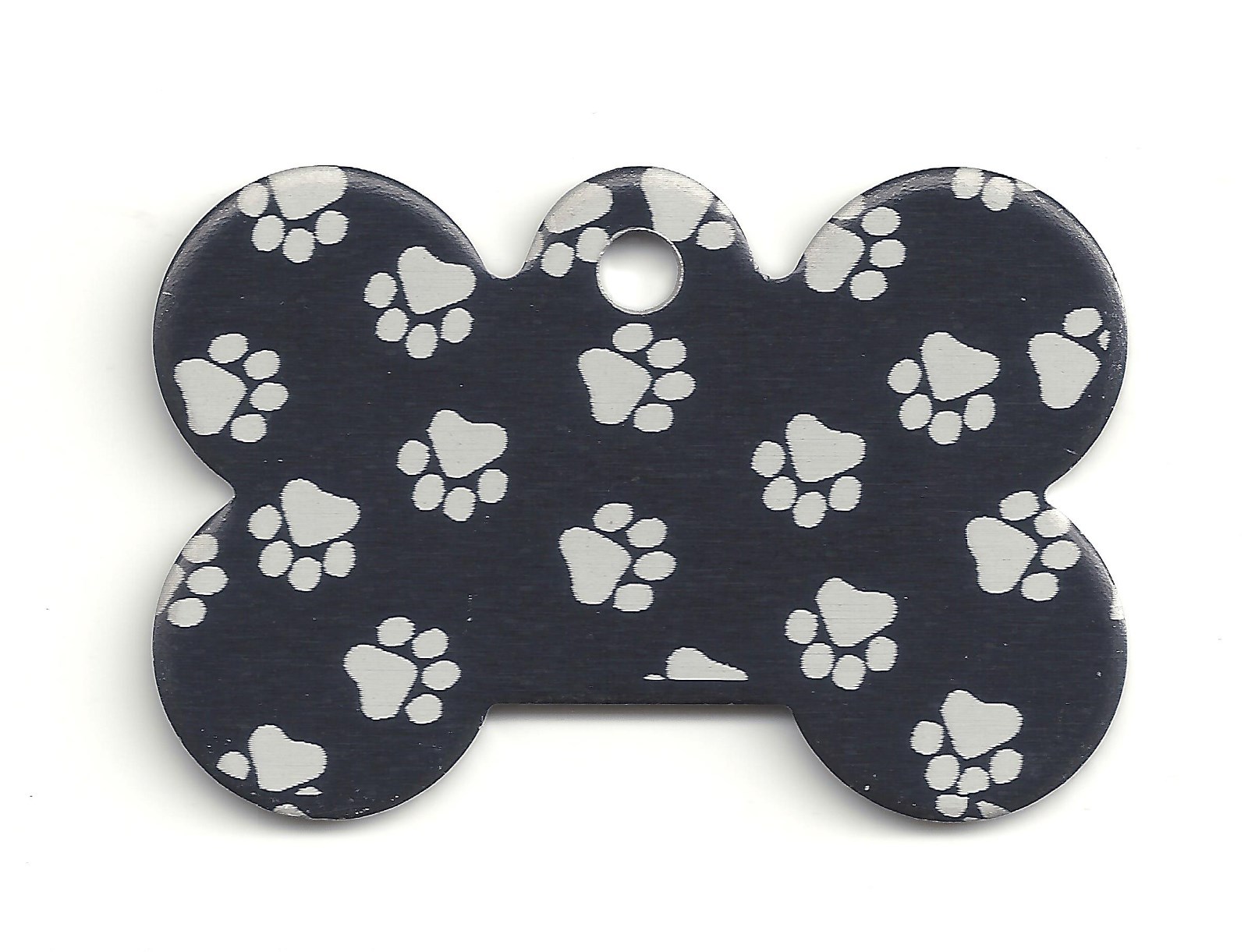 Dog Bone Shape Aluminum Pet ID Tag PAW PRINT Wallpaper Art