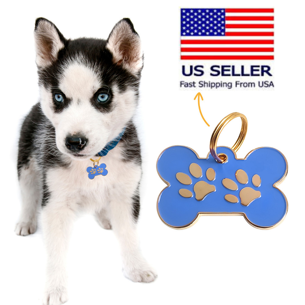 Custom Engraved Stainless Steel Bone Boy and Girl Dog Tag for Collars Tag Collar