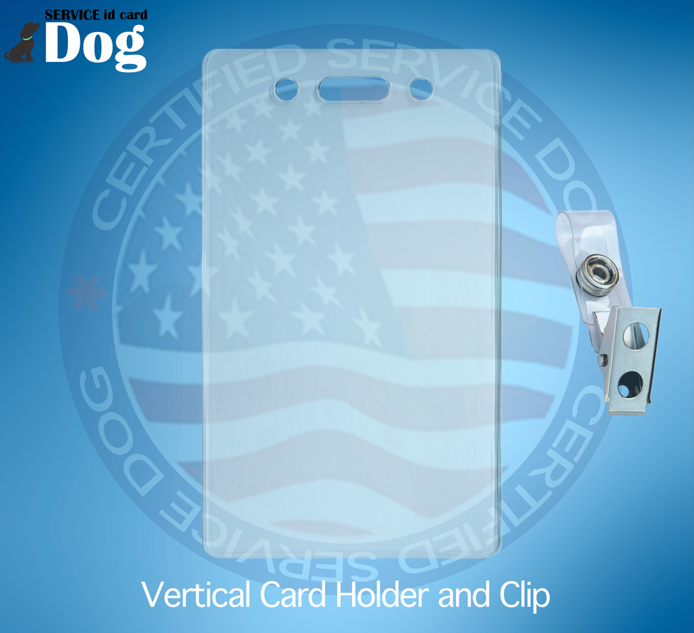 VERTICAL ID CARD BADGE HOLDER AND CLIP FOR SERVICE DOG AND ESA ID CARD