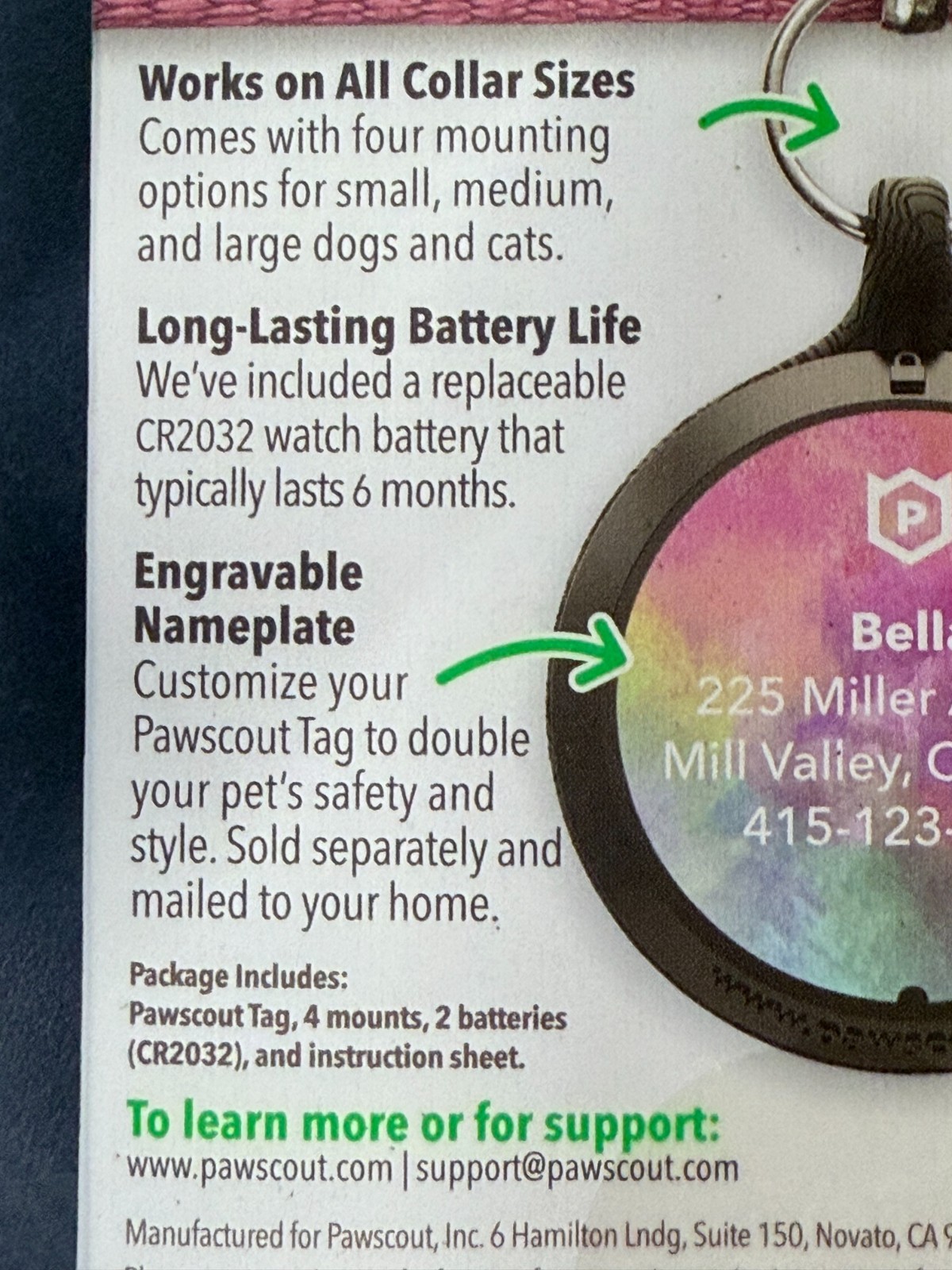 (QTY 2) Pawscout Bluetooth Community Pet Finder Tags w/ Walk Diary, Cats or Dogs
