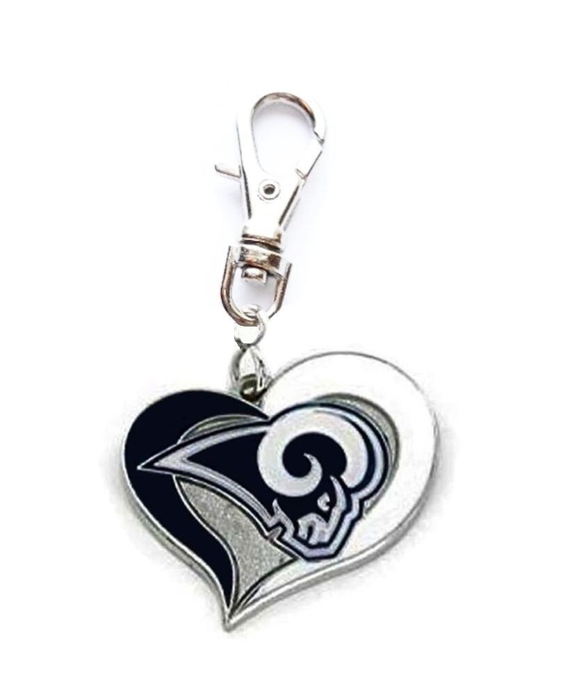 LA RAMS FOOTBALL CHARM ZIPPER PULL PURSE HANDBAG WALLET BACKPACK DOG CAT COLLAR