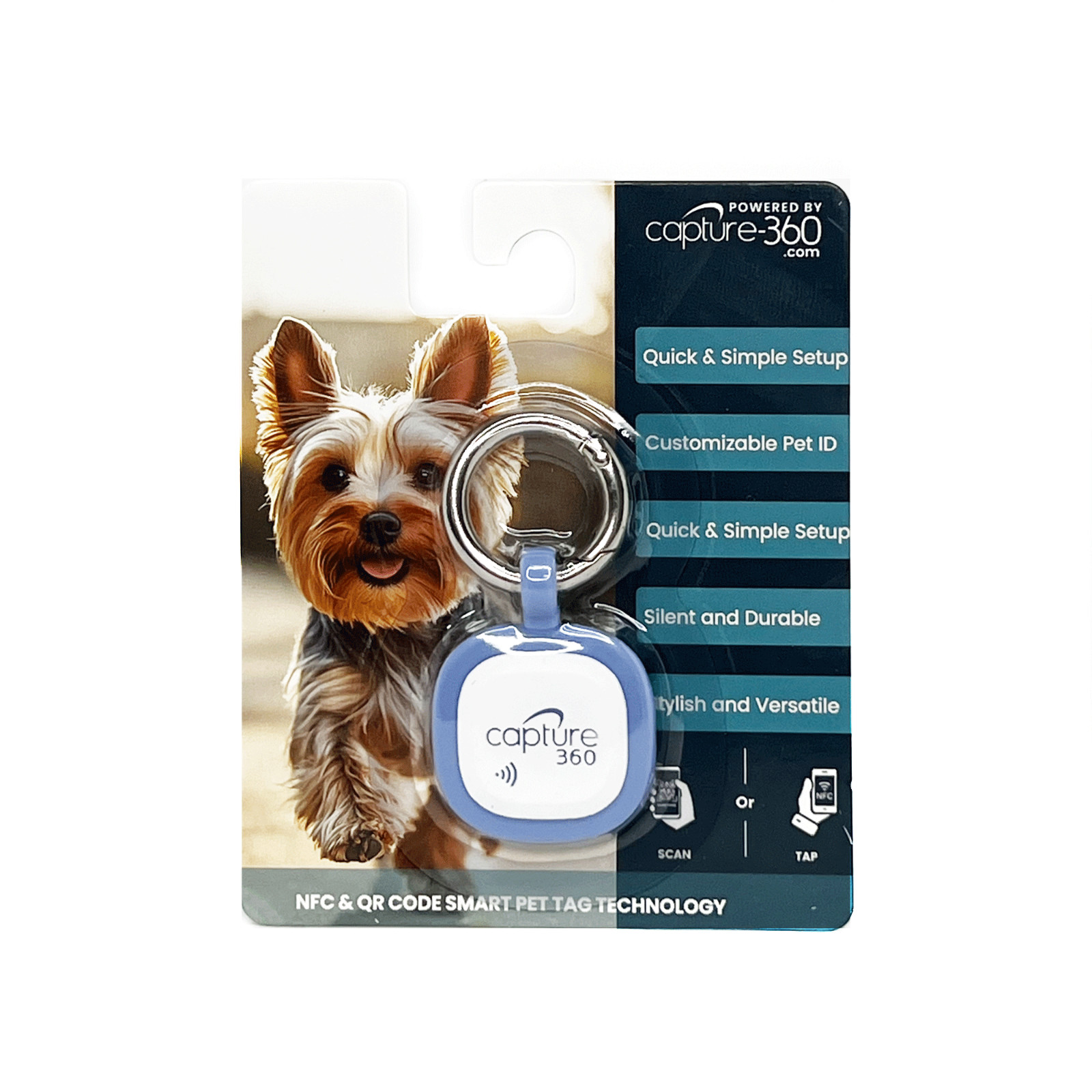 Capture 360 NFC / QR Code Smart Pet ID Tag – Silicone Tag for Dog & Cat