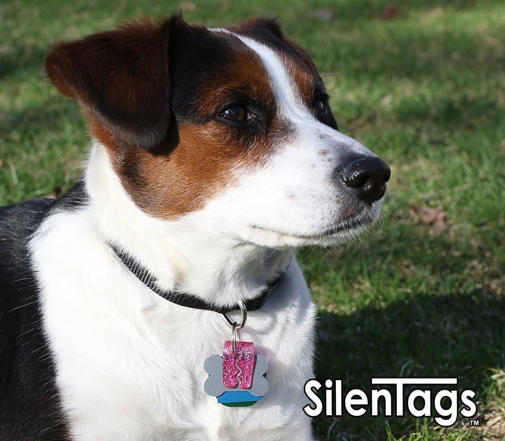 Pet Tag Silencer Clip It On, Jingle’s Gone! -Pink