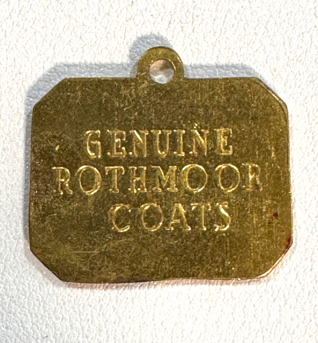 Vintage Original Genuine Rothmoor Coat Scottish Terrier Dog Tag 1″ Brass