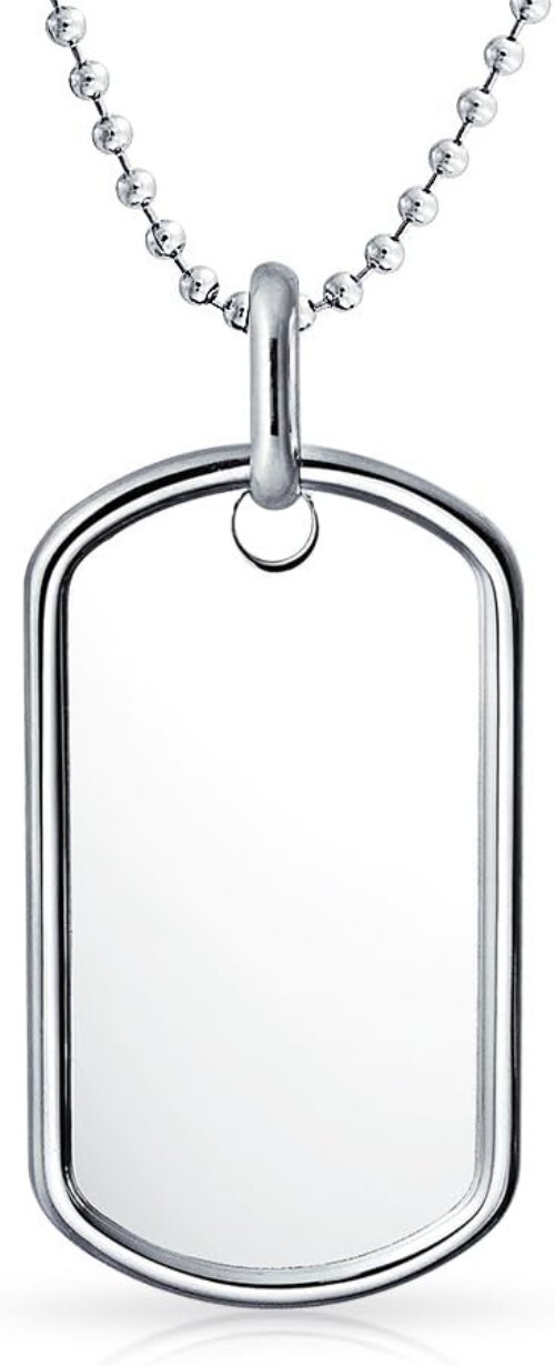 Personalized Dog Tag Pendant Necklace – Hypoallergenic Sterling Silver – 18 Inch