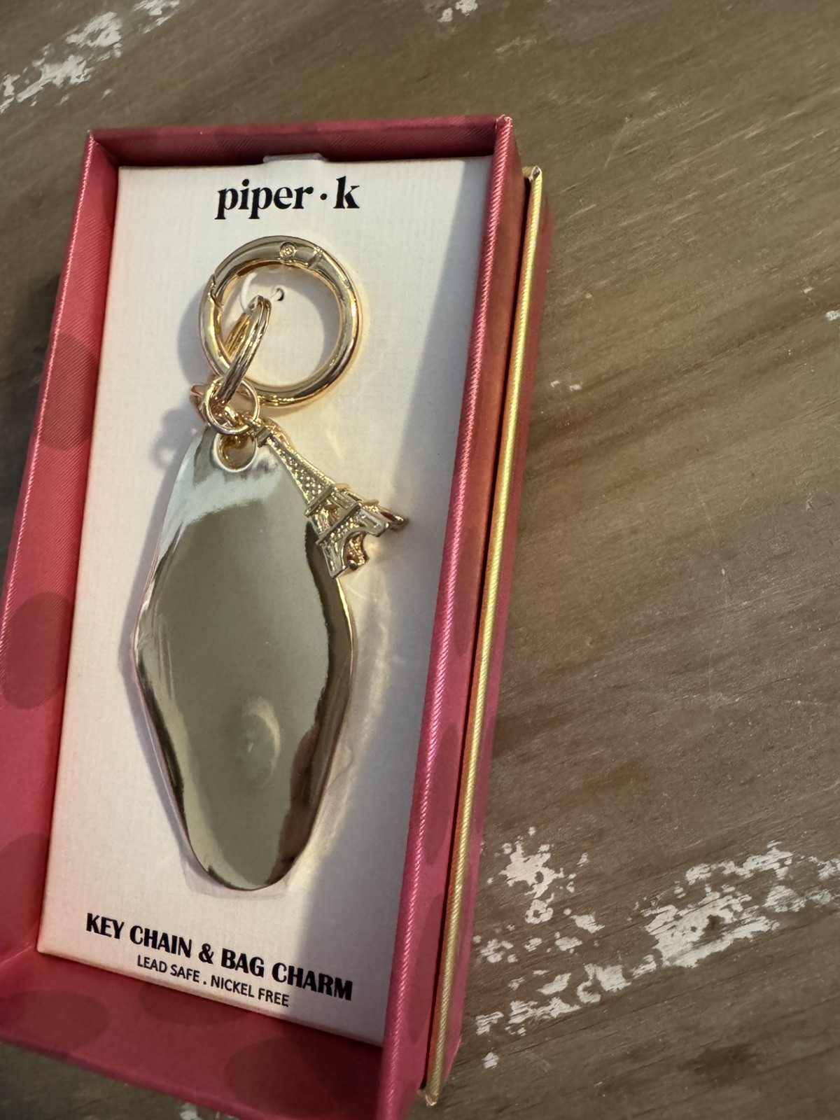 Piper K Dachshund Doxie Dog Bag Charm Keychain Eiffel Tower Paris Rare HTF
