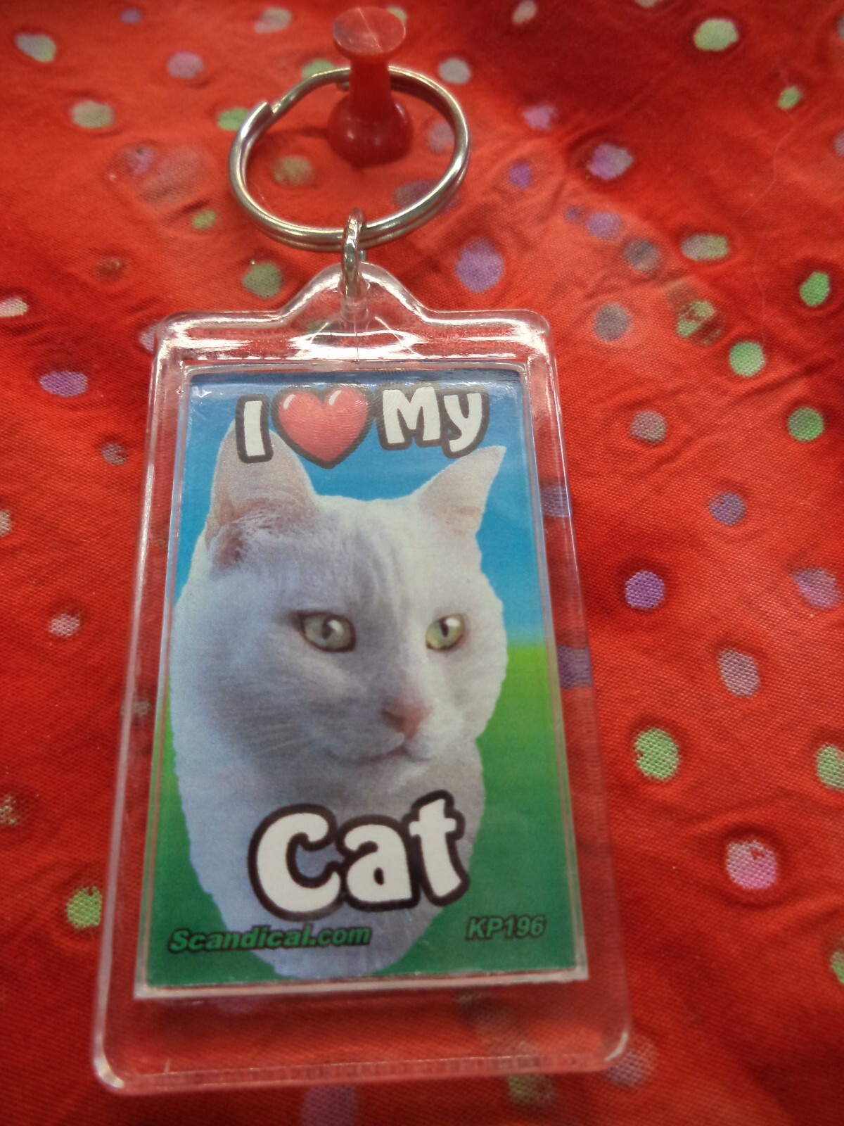 SCANDIAL PET KEY CHAINS – DOUBLE SIDED – I LOVE MY ___DOG/CAT___ YOU PICK! #1