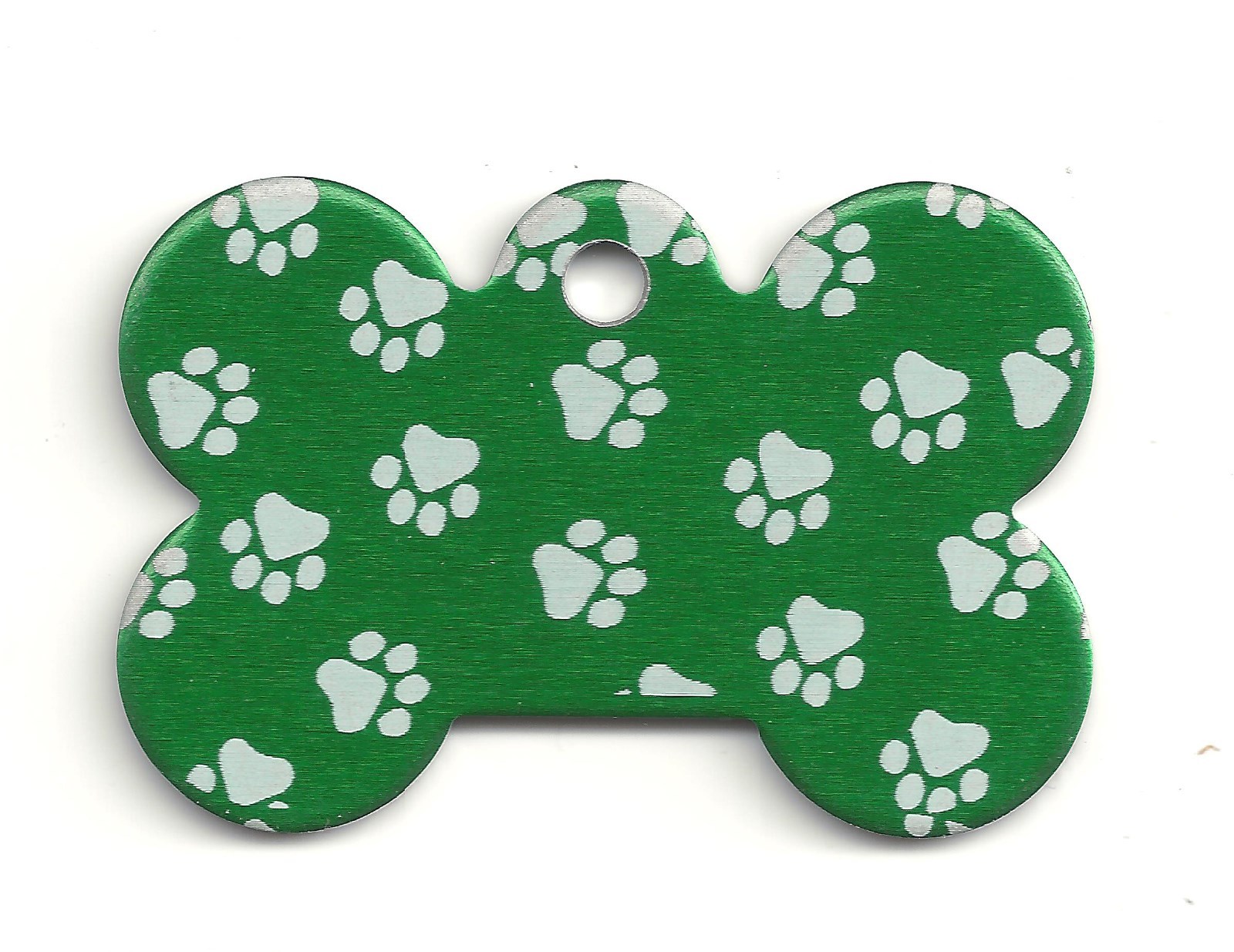 Dog Bone Shape Aluminum Pet ID Tag PAW PRINT Wallpaper Art