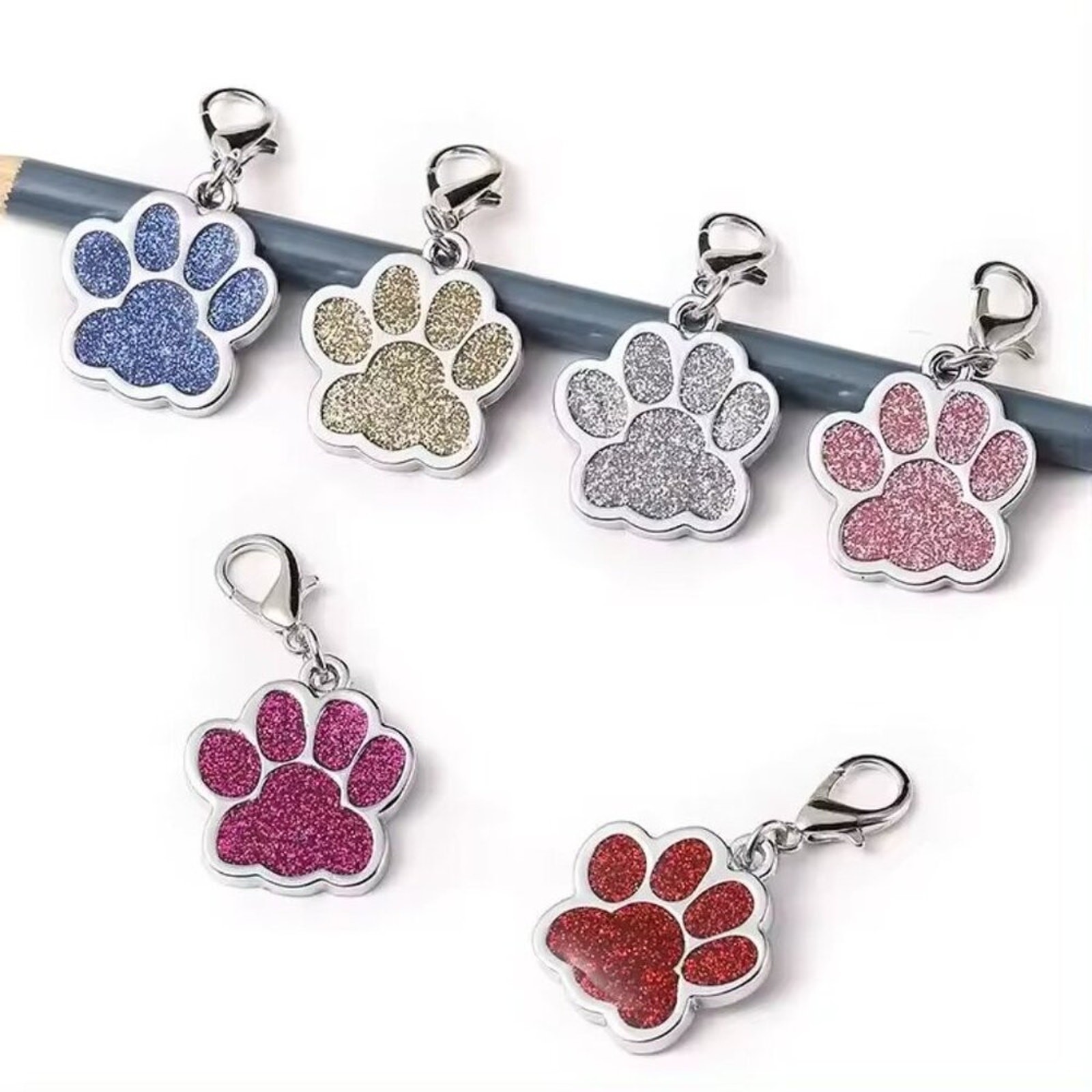 Personalized Engraved Metal Dog Paw Name, ID Tag, QR Code Powered By ScanKeep