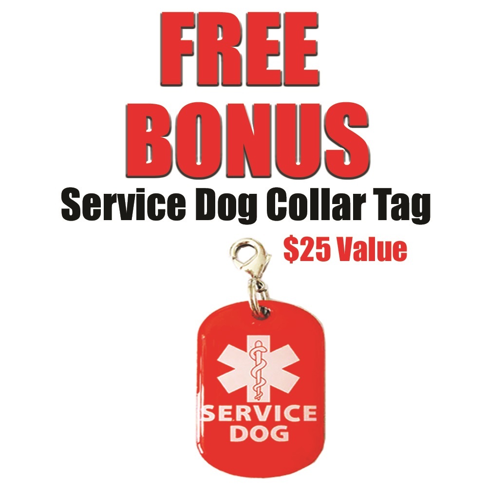 Service Dog ID Card (Badge) & Certificate with FREE Collar Tag ($25 VALUE)