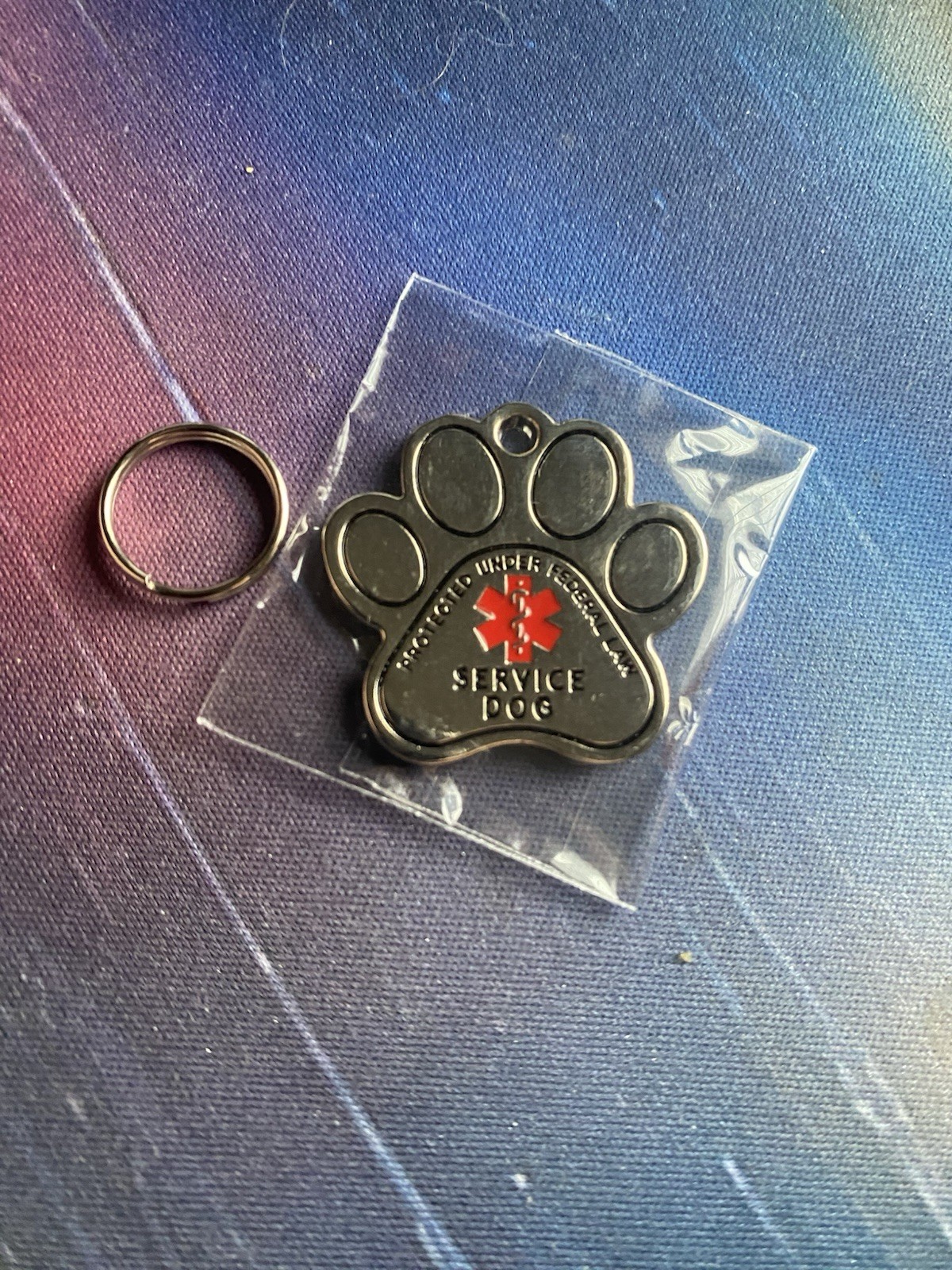 “Service Dog On Board” Vehicle Bundle – 2 Jumbo Decals, Dog Tag & Key Chain