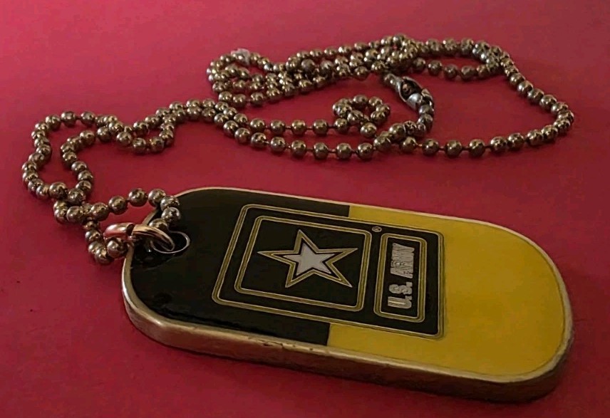 Dog Tag Army Values With Chain Necklace