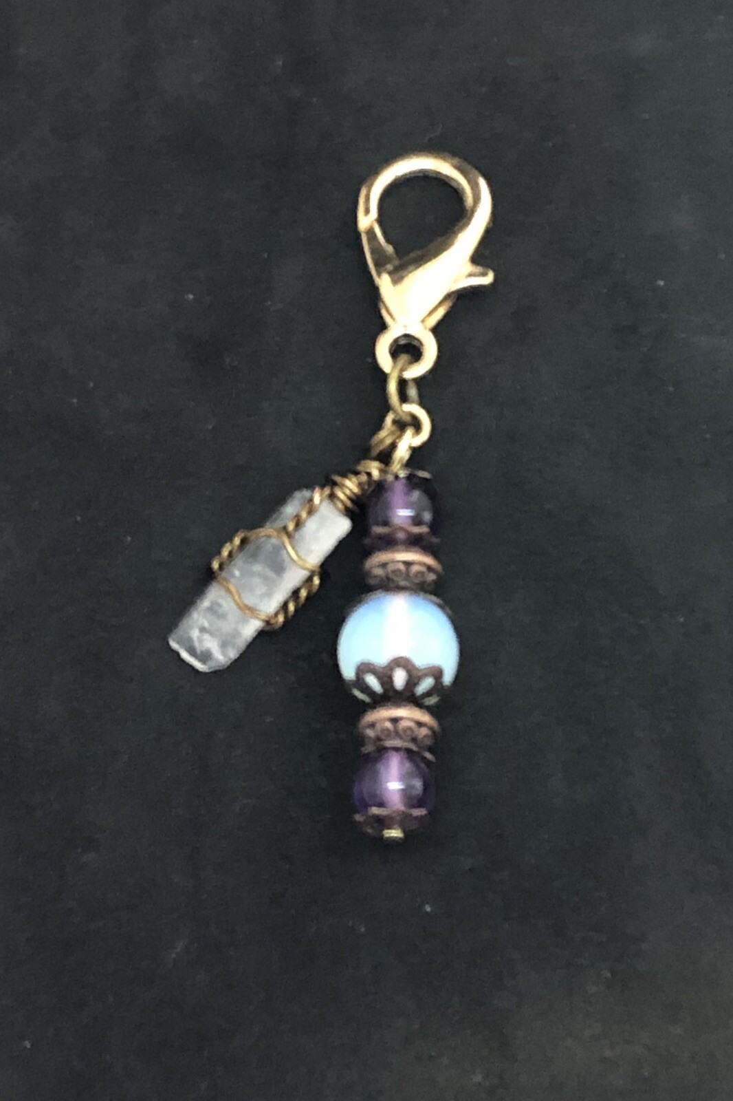 Moonstone, Amethyst Crystal Pet Charm, Crystal Collar Charm, Moonstone Pet Charm
