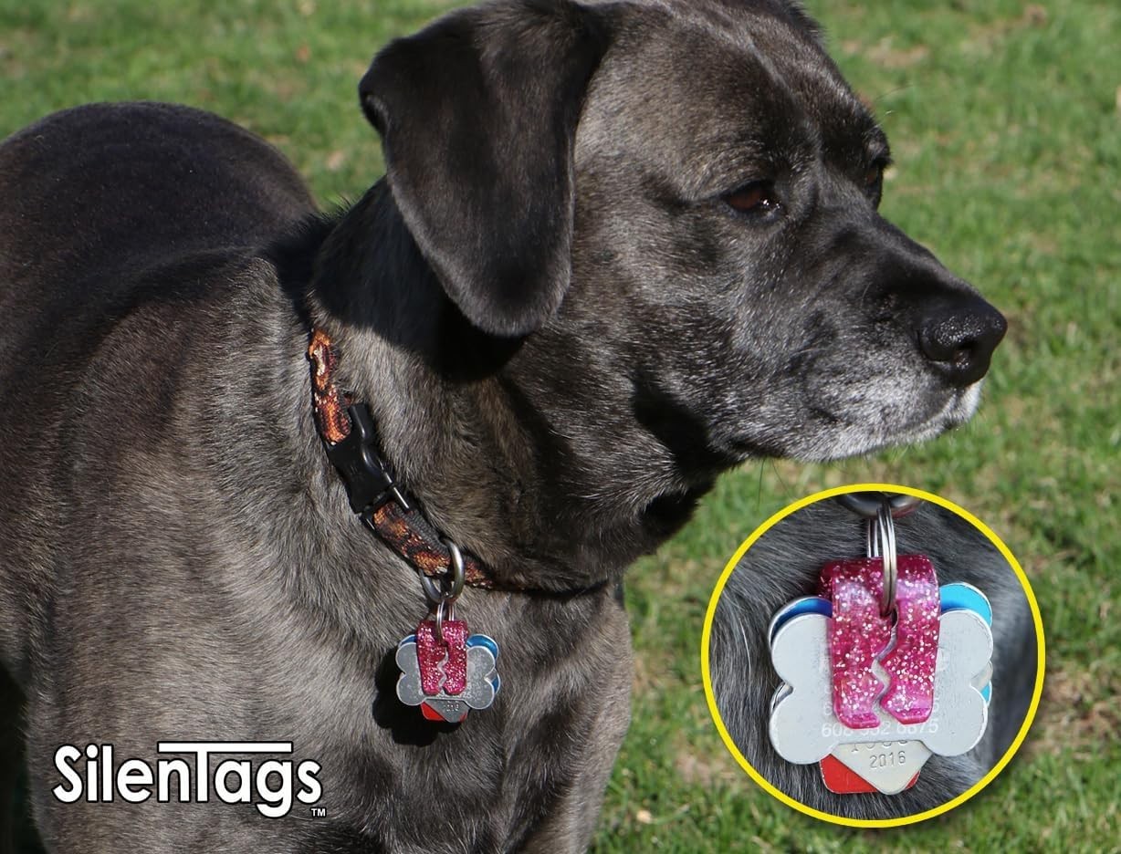 Pet Tag Silencer Clip It On, Jingle’s Gone! -Pink