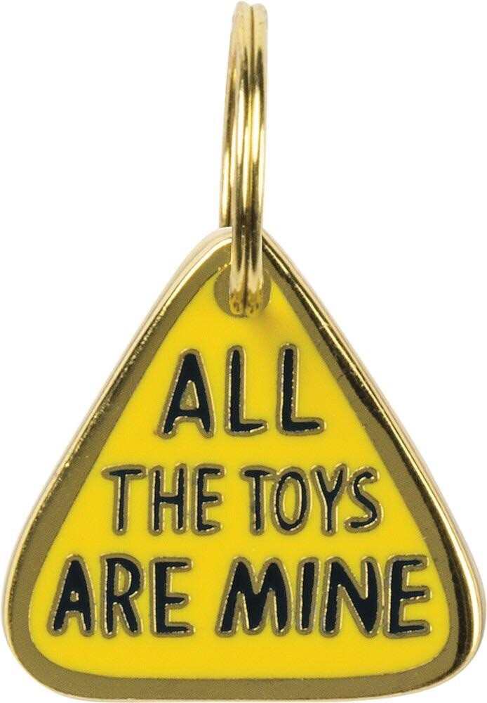 Primitives By Kathy Pet Collar Charm All the Toys Are Mine Tag Enamel – Small