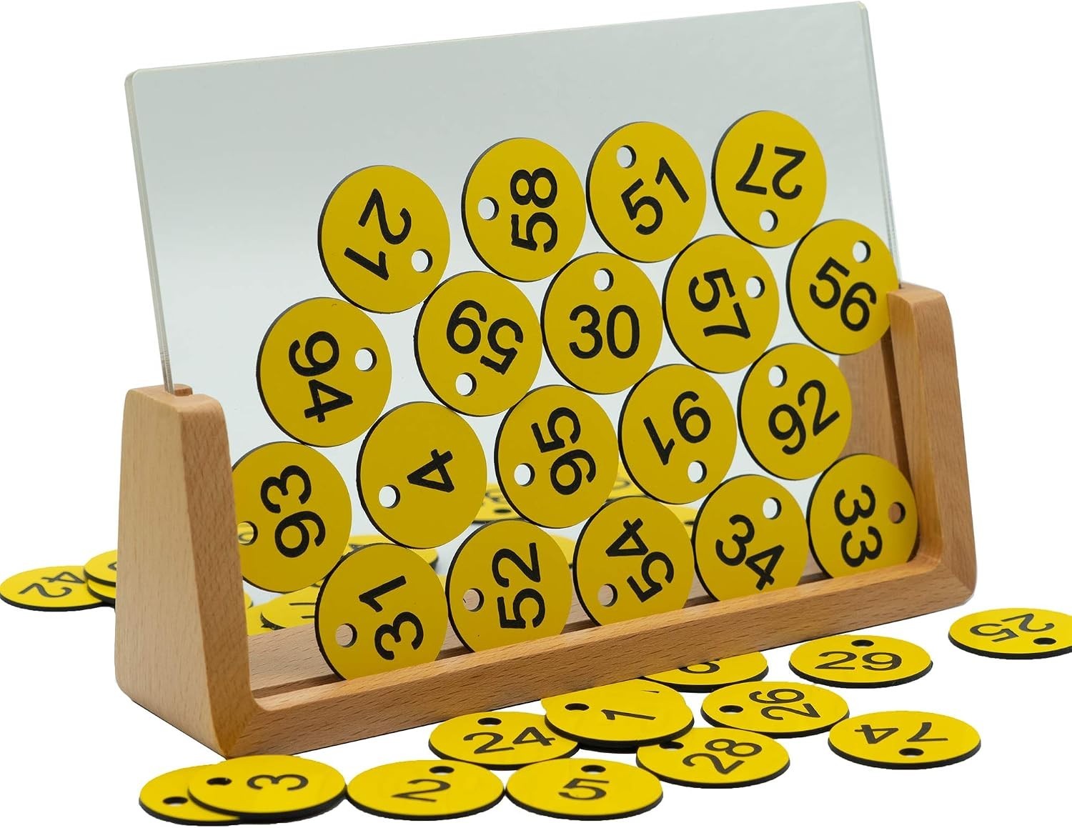 Yellow Plastic ID Number Tags – 50 Pack, 1.18″ Round Engraved Labels for Dail…