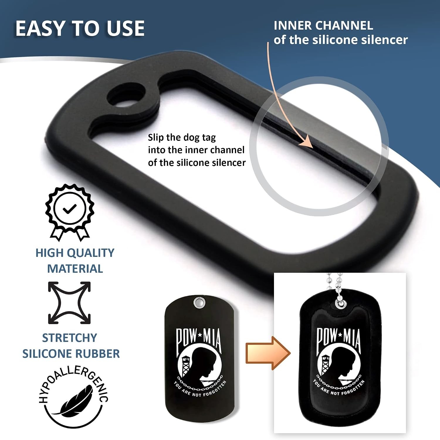 Silicone Military Dog Tag Silencers – Pack of 5 for Ultimate Protection