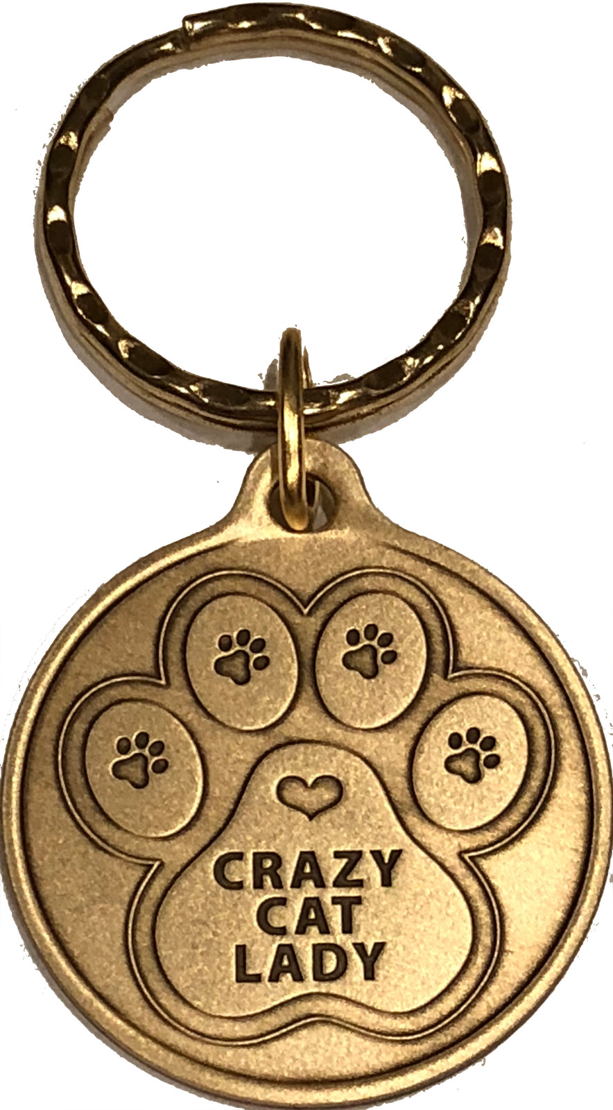 Crazy Cat Lady – A True Friend Dog Pet Keychain Bronze RecoveryChip Design