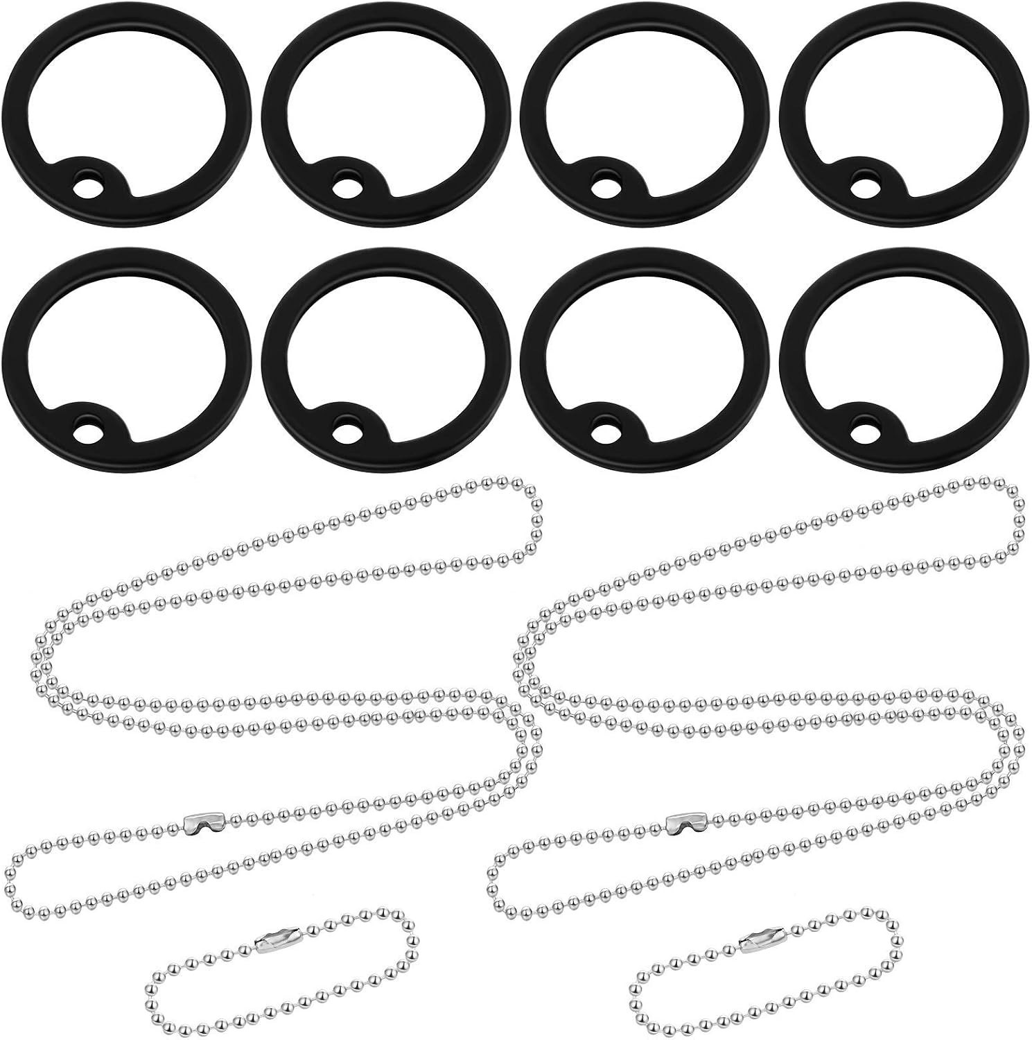8 Pcs Dog Tag Silicone Silencer Military Engraved Dog Tag with 4 Stainless St…