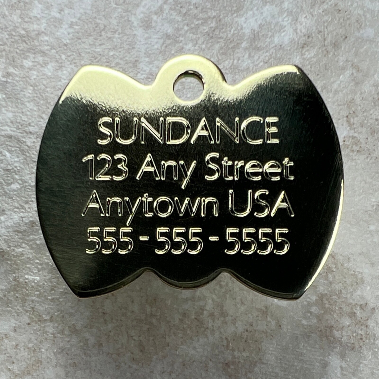 Custom Engraved Dog Tags Personalized Dog Collar Pet Tags Engraved BRASS BOW TIE