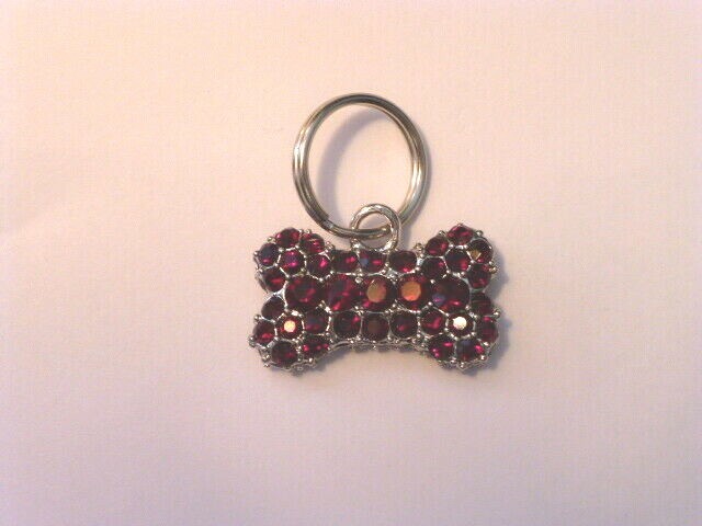 Dark Red Crystal “Puffed” Bone Shaped Charm, Double-Sided, January Birthday, New